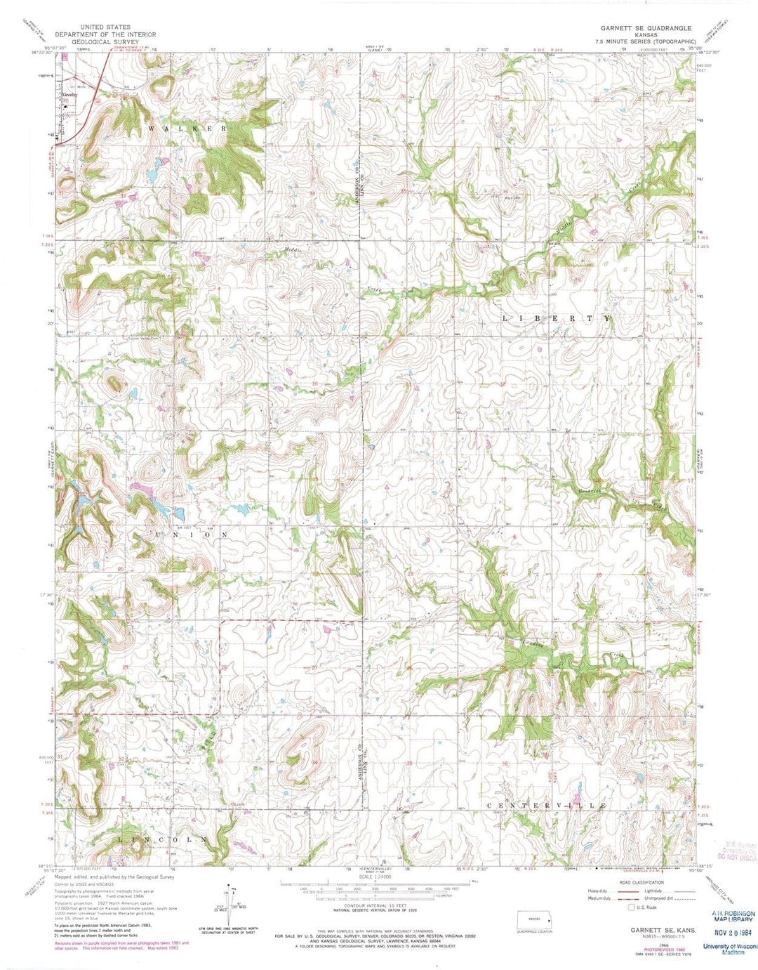 1966 Garnett, KS - Kansas - USGS Topographic Map v2