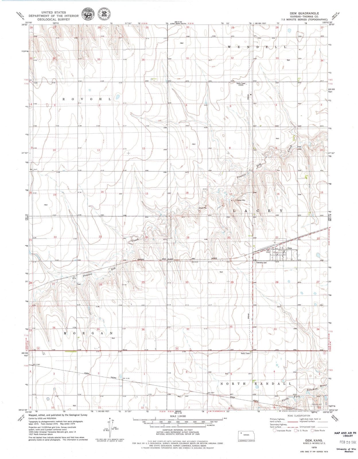 1979 Gem, KS - Kansas - USGS Topographic Map