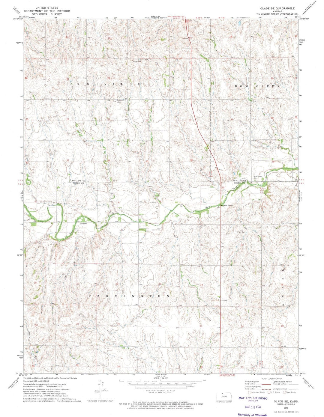 1972 Glade, KS - Kansas - USGS Topographic Map