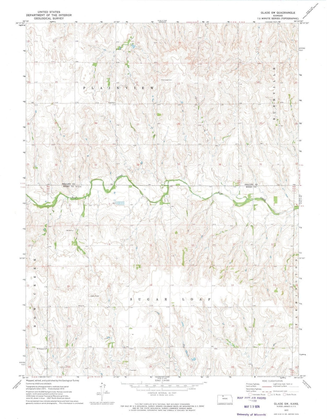 1972 Glade, KS - Kansas - USGS Topographic Map v2