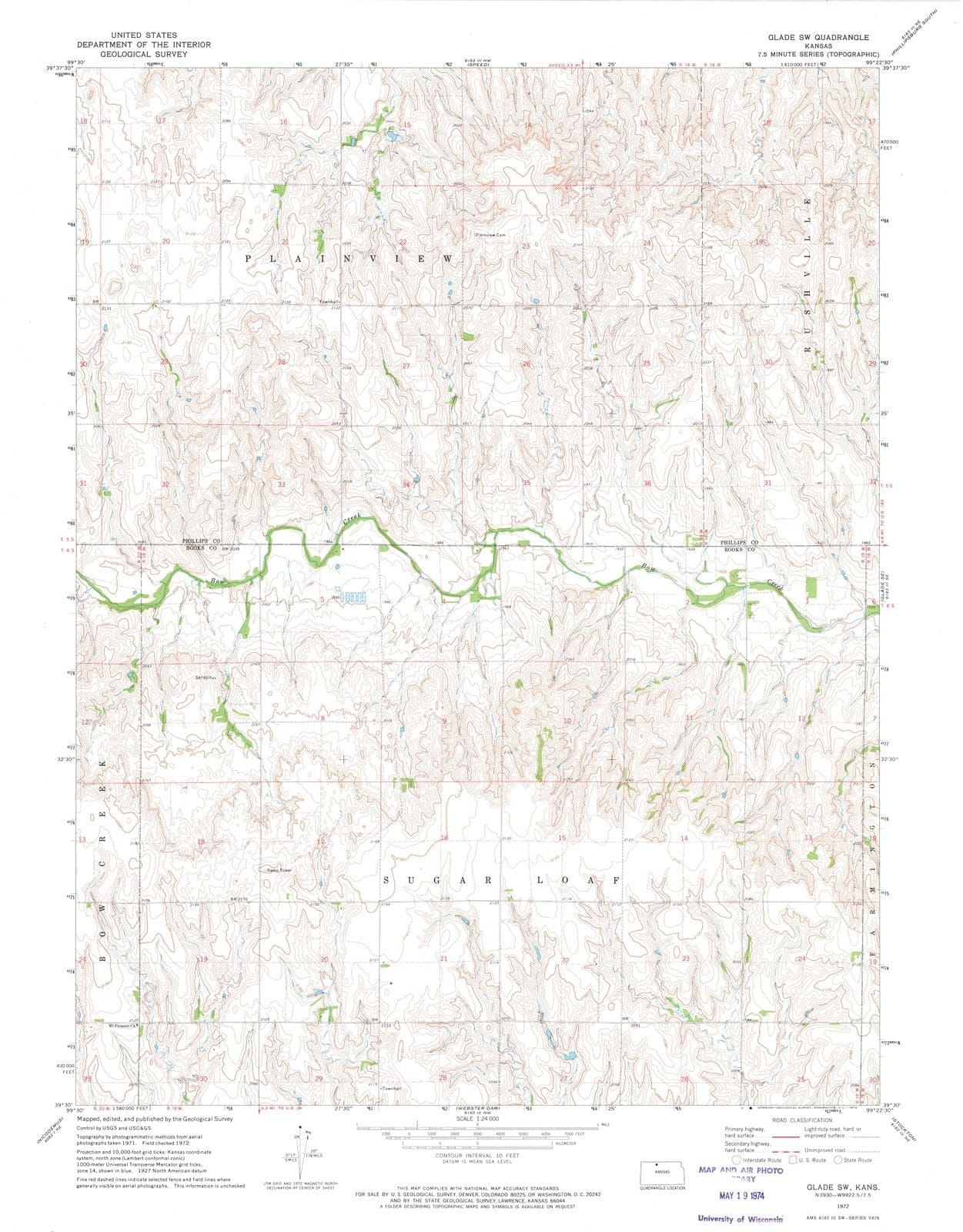 1972 Glade, KS - Kansas - USGS Topographic Map v2