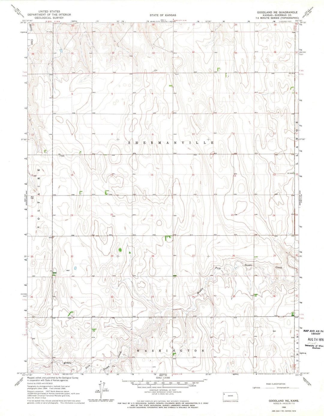 1966 Goodland, KS - Kansas - USGS Topographic Map