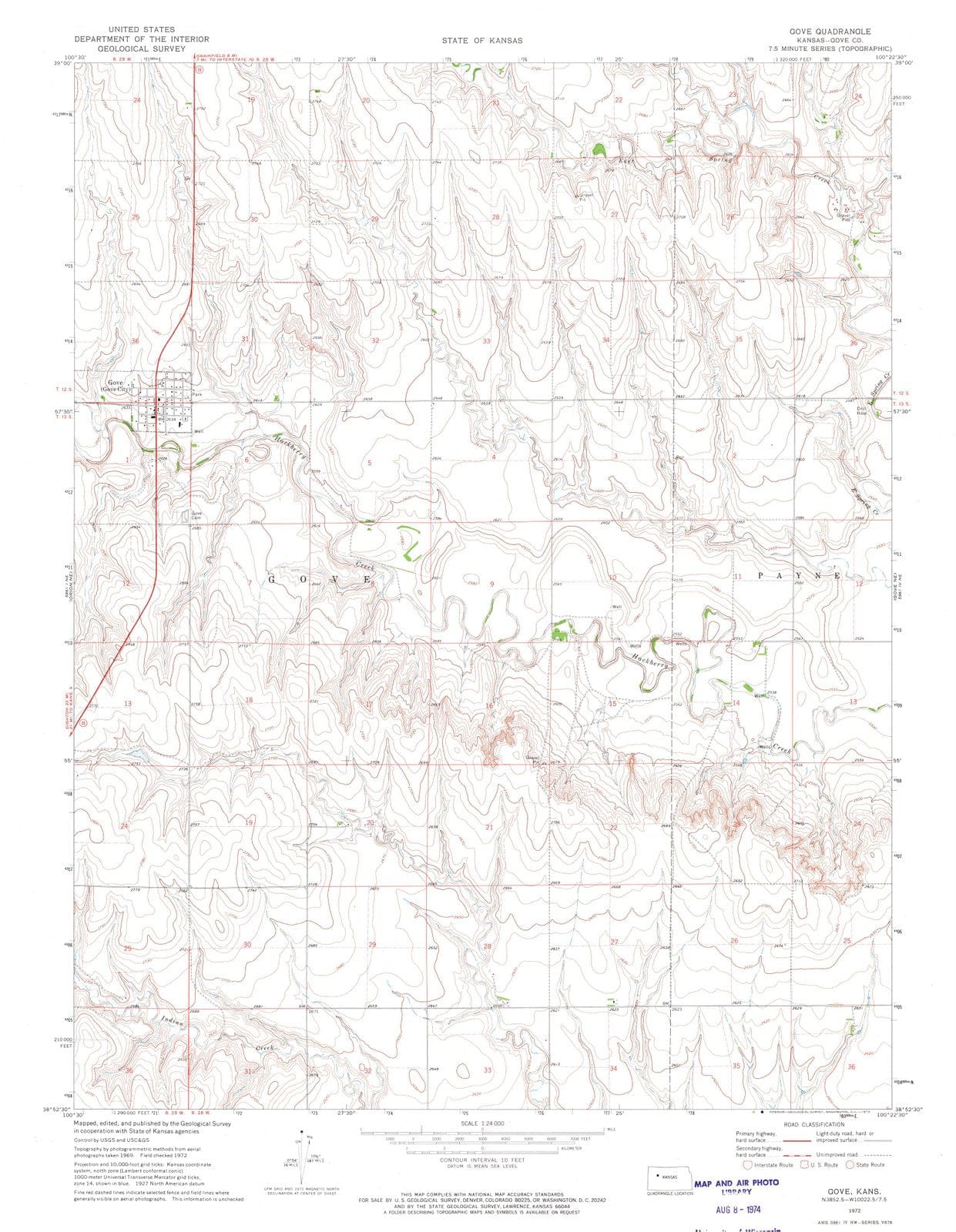 1972 Gove, KS - Kansas - USGS Topographic Map v2