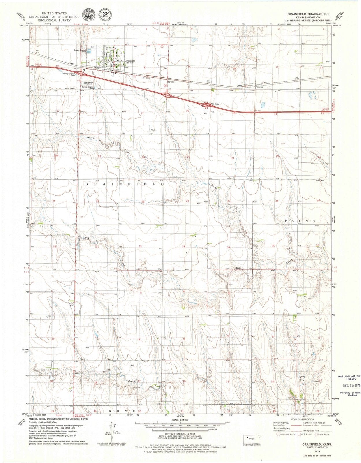 1979 Grainfield, KS - Kansas - USGS Topographic Map