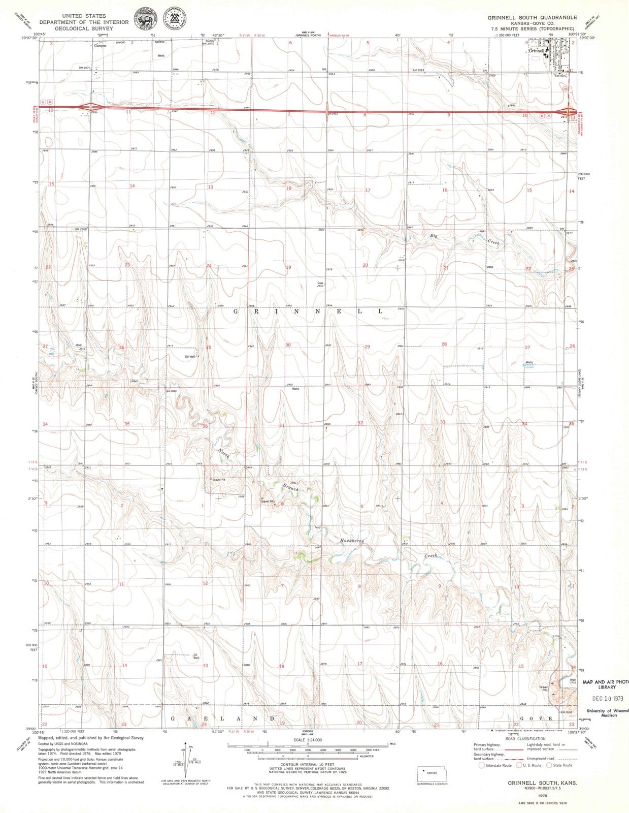 1979 Grinnell South, KS - Kansas - USGS Topographic Map