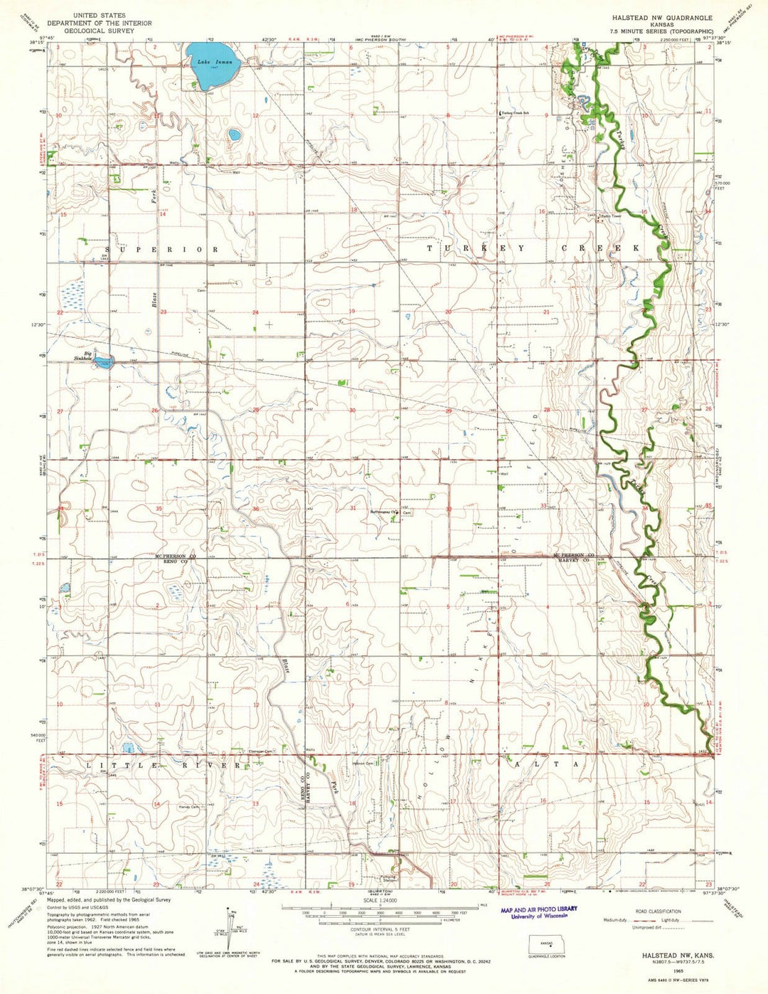 1965 Halstead, KS - Kansas - USGS Topographic Map