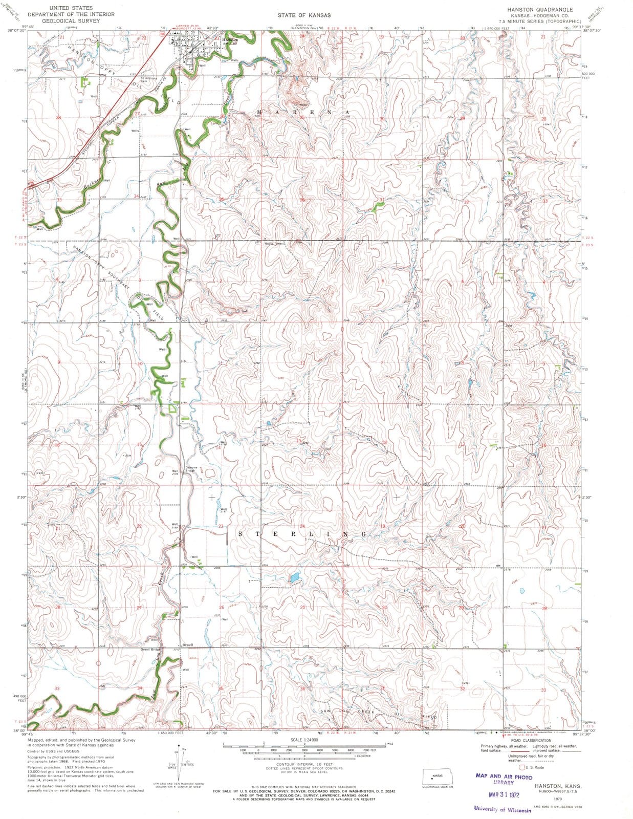 1970 Hanston, KS - Kansas - USGS Topographic Map v2