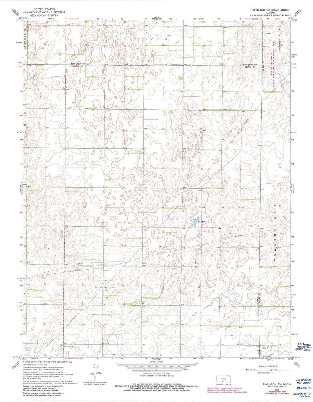 1968 Haviland, KS - Kansas - USGS Topographic Map