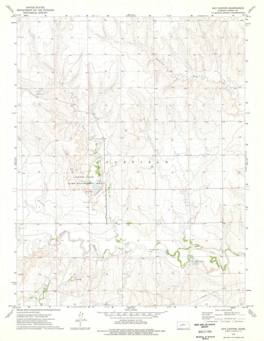 1974 Hay Canyon, KS - Kansas - USGS Topographic Map