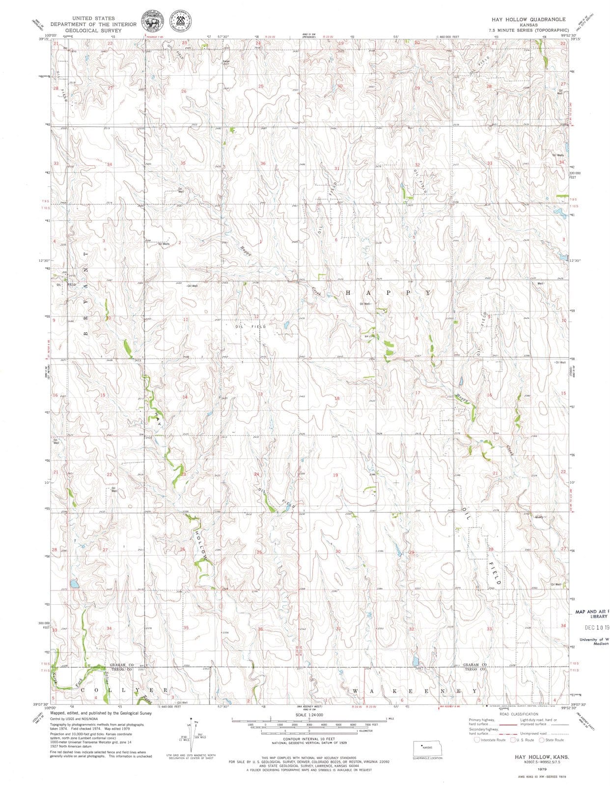 1979 Hay Hollow, KS - Kansas - USGS Topographic Map