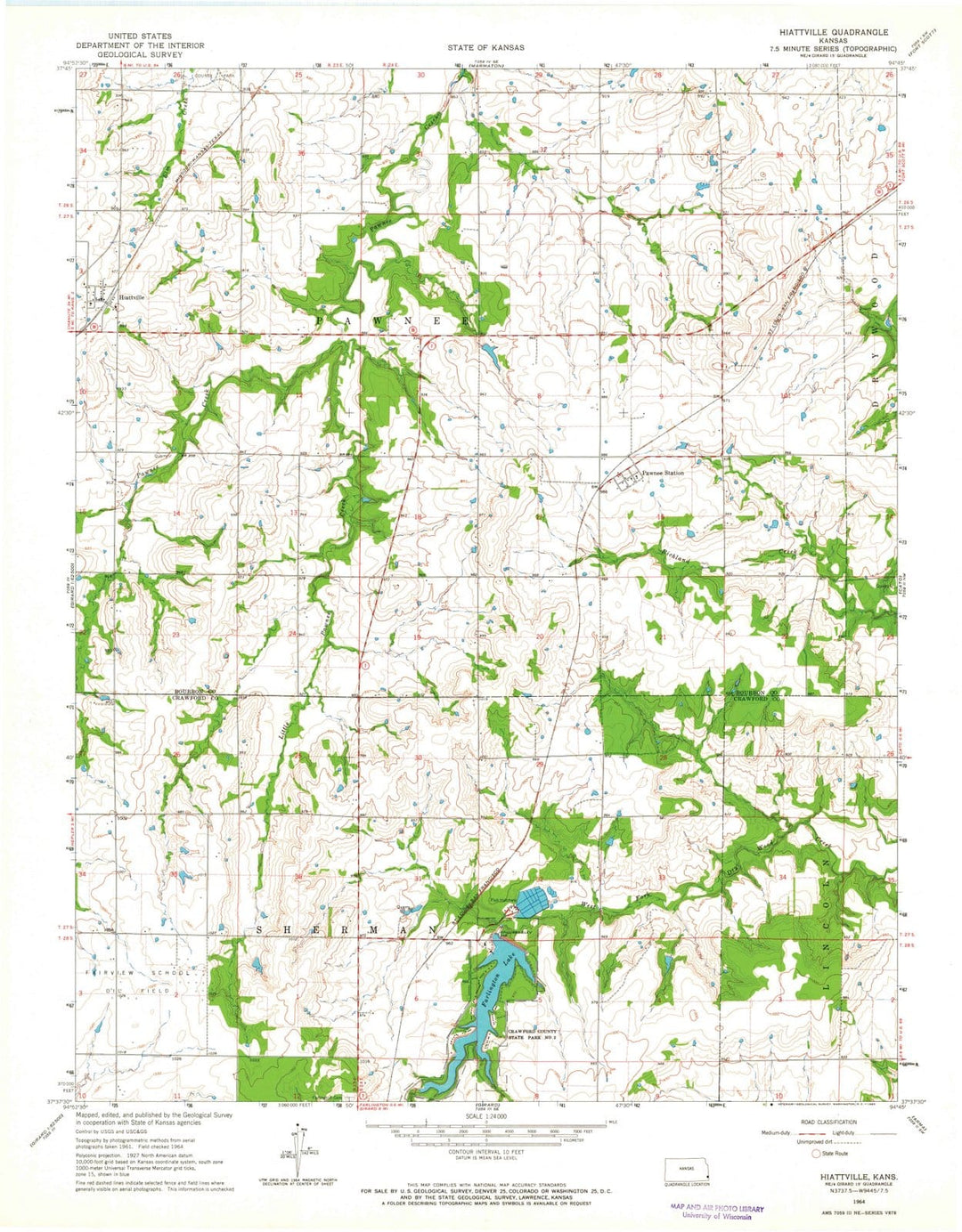 1964 Hiattville, KS - Kansas - USGS Topographic Map