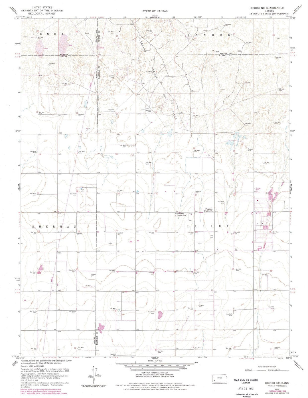 1959 Hickok, KS - Kansas - USGS Topographic Map