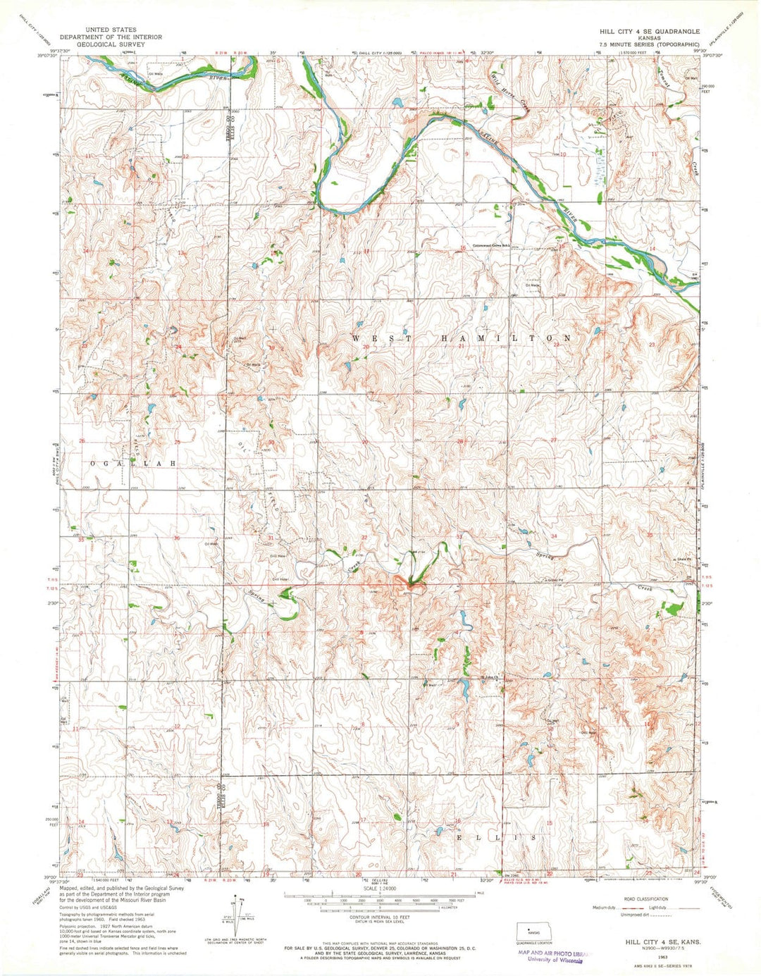 1963 Hill City 4, KS - Kansas - USGS Topographic Map