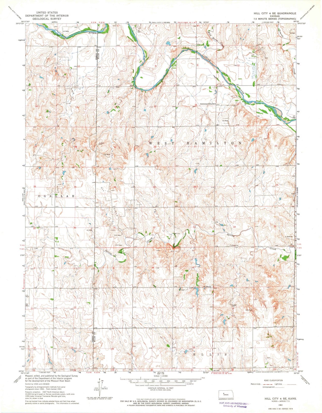 1963 Hill City 4, KS - Kansas - USGS Topographic Map