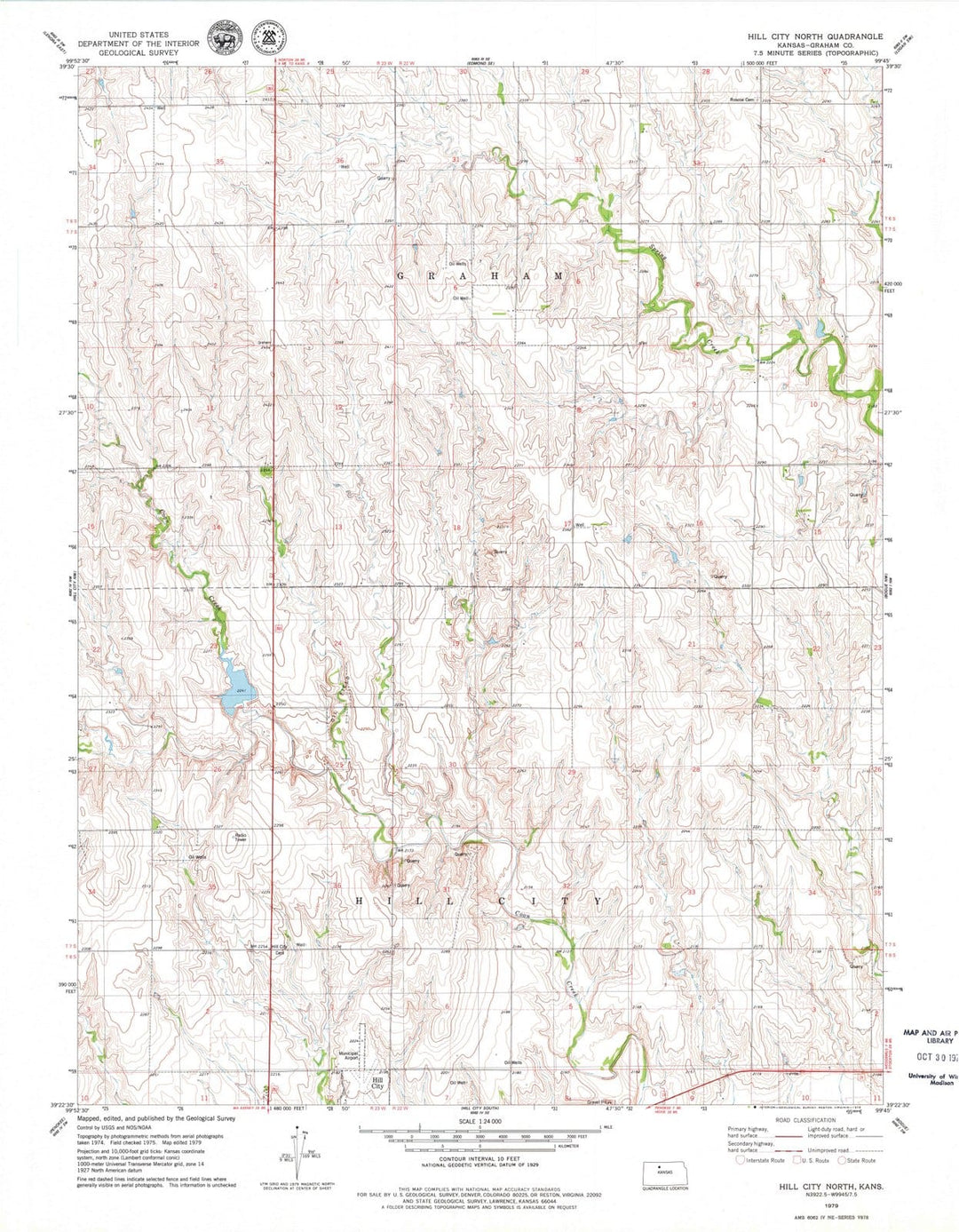 1979 Hill City North, KS - Kansas - USGS Topographic Map