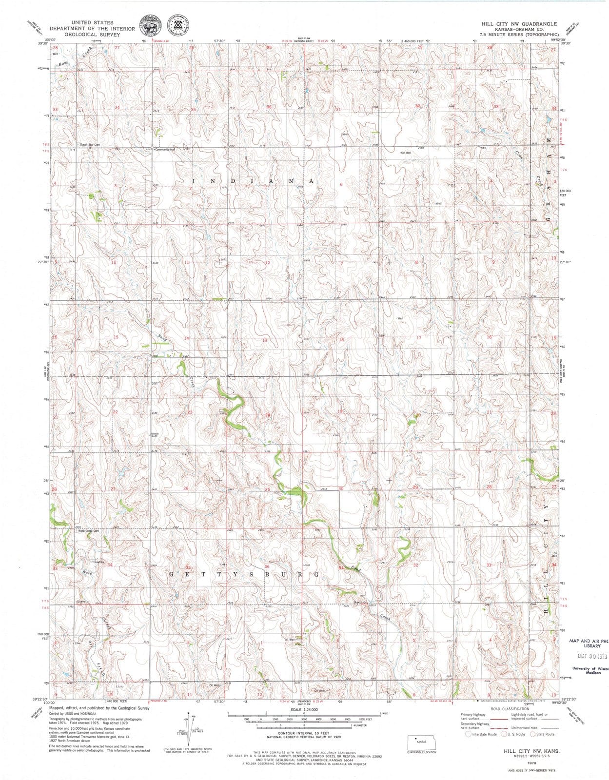 1979 Hill City, KS - Kansas - USGS Topographic Map