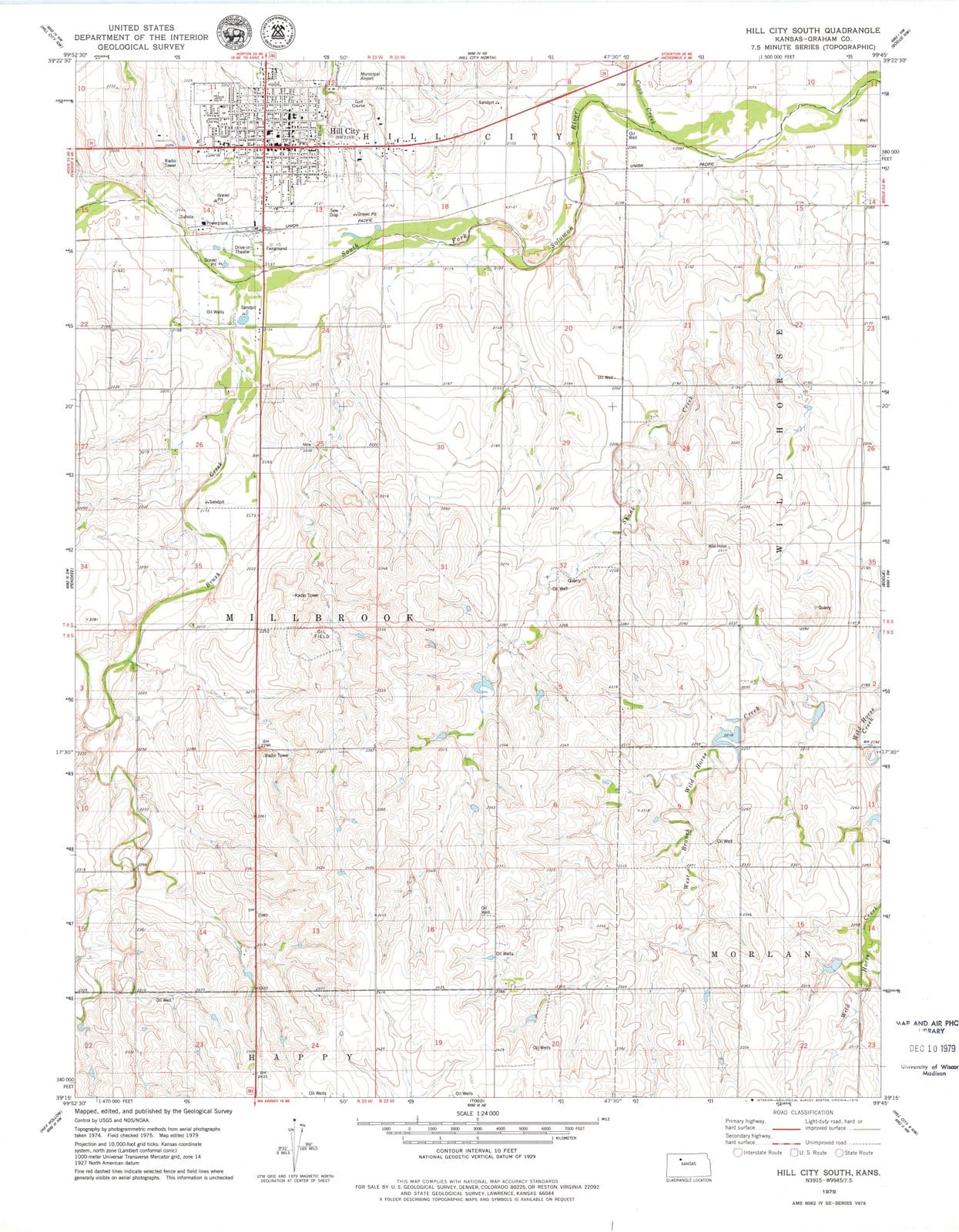 1979 Hill City South, KS - Kansas - USGS Topographic Map