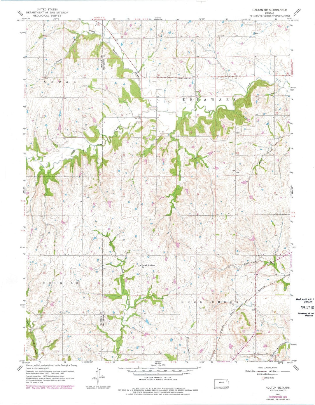 1960 Holton, KS - Kansas - USGS Topographic Map