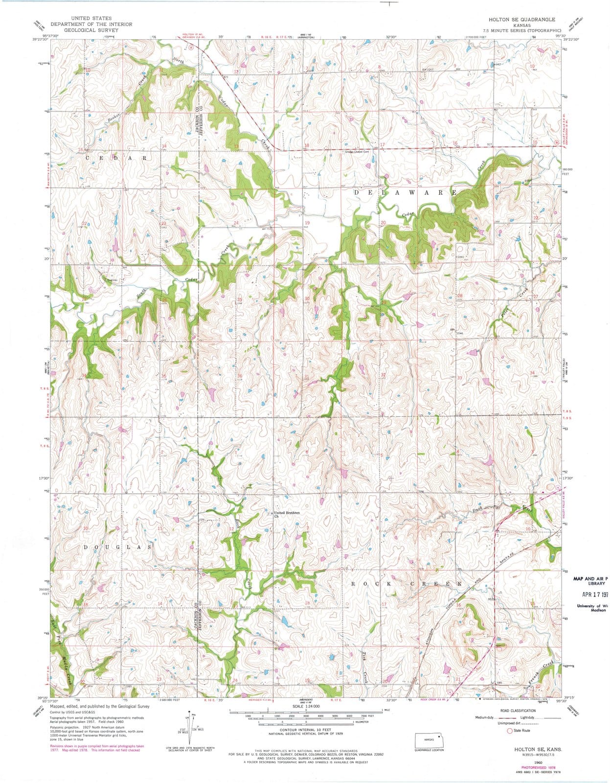 1960 Holton, KS - Kansas - USGS Topographic Map