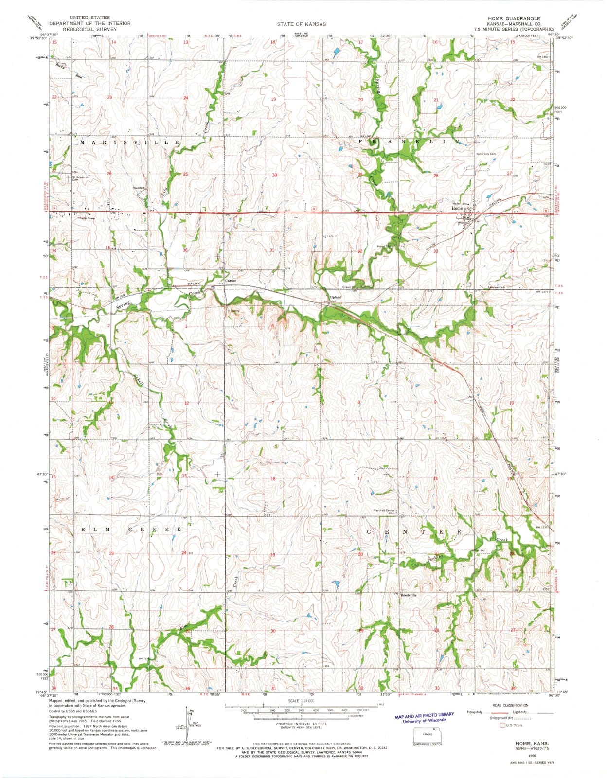 1966 Home, KS - Kansas - USGS Topographic Map