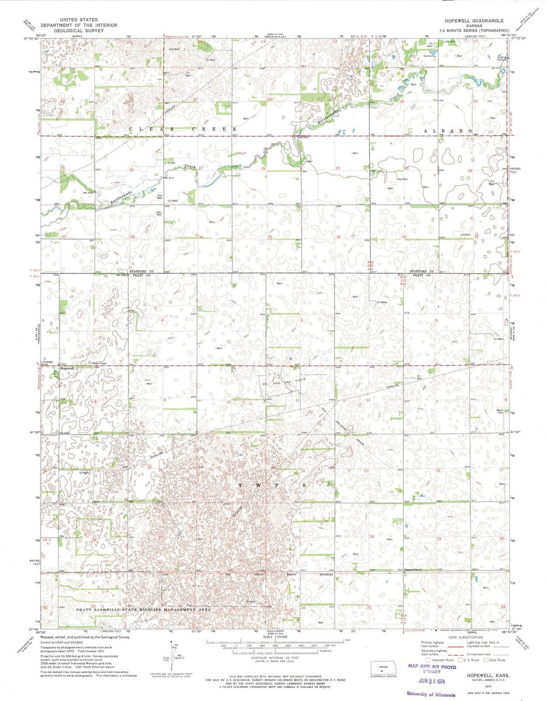 1971 Hopewell, KS - Kansas - USGS Topographic Map