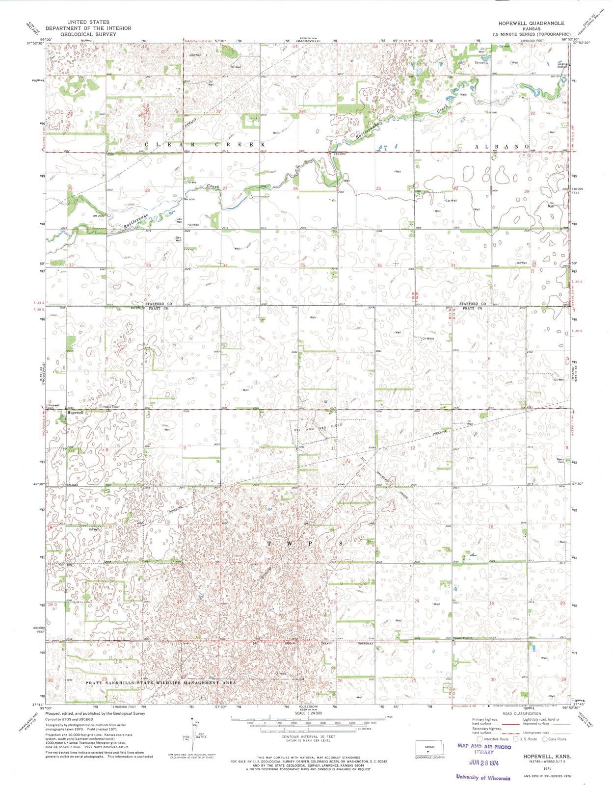 1971 Hopewell, KS - Kansas - USGS Topographic Map