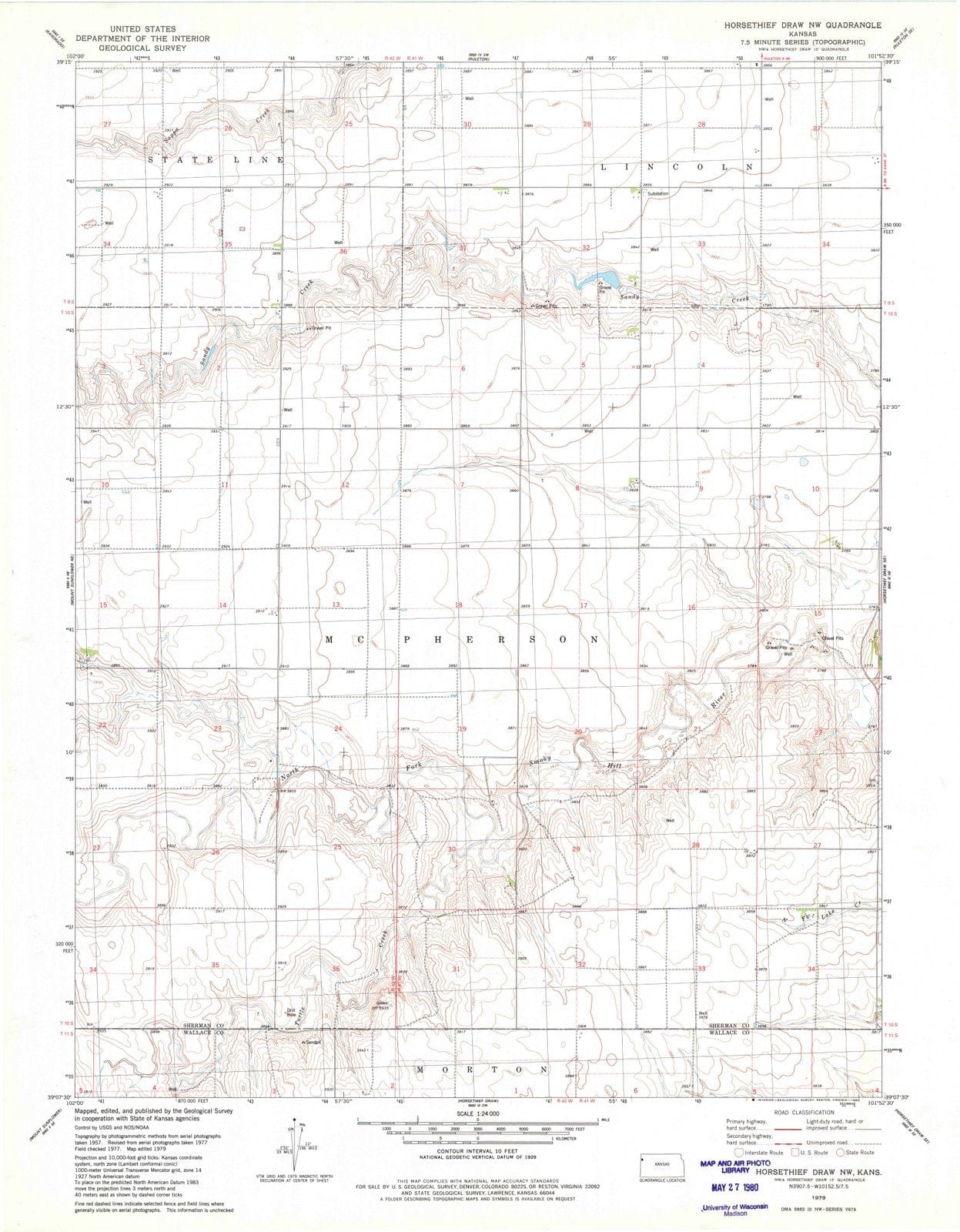 1979 Horsethiefraw, KS - Kansas - USGS Topographic Map v2