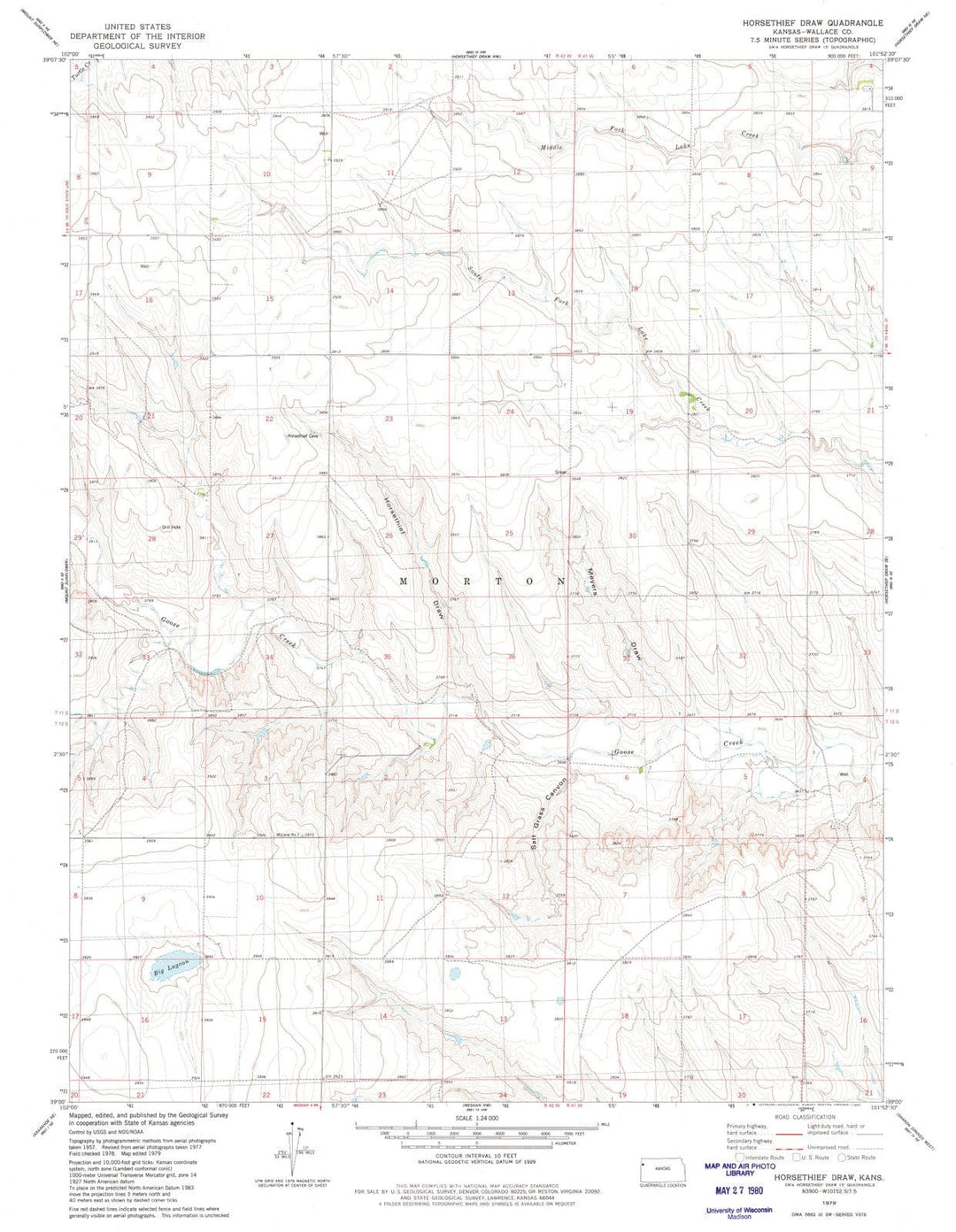 1979 Horsethiefraw, KS - Kansas - USGS Topographic Map v4