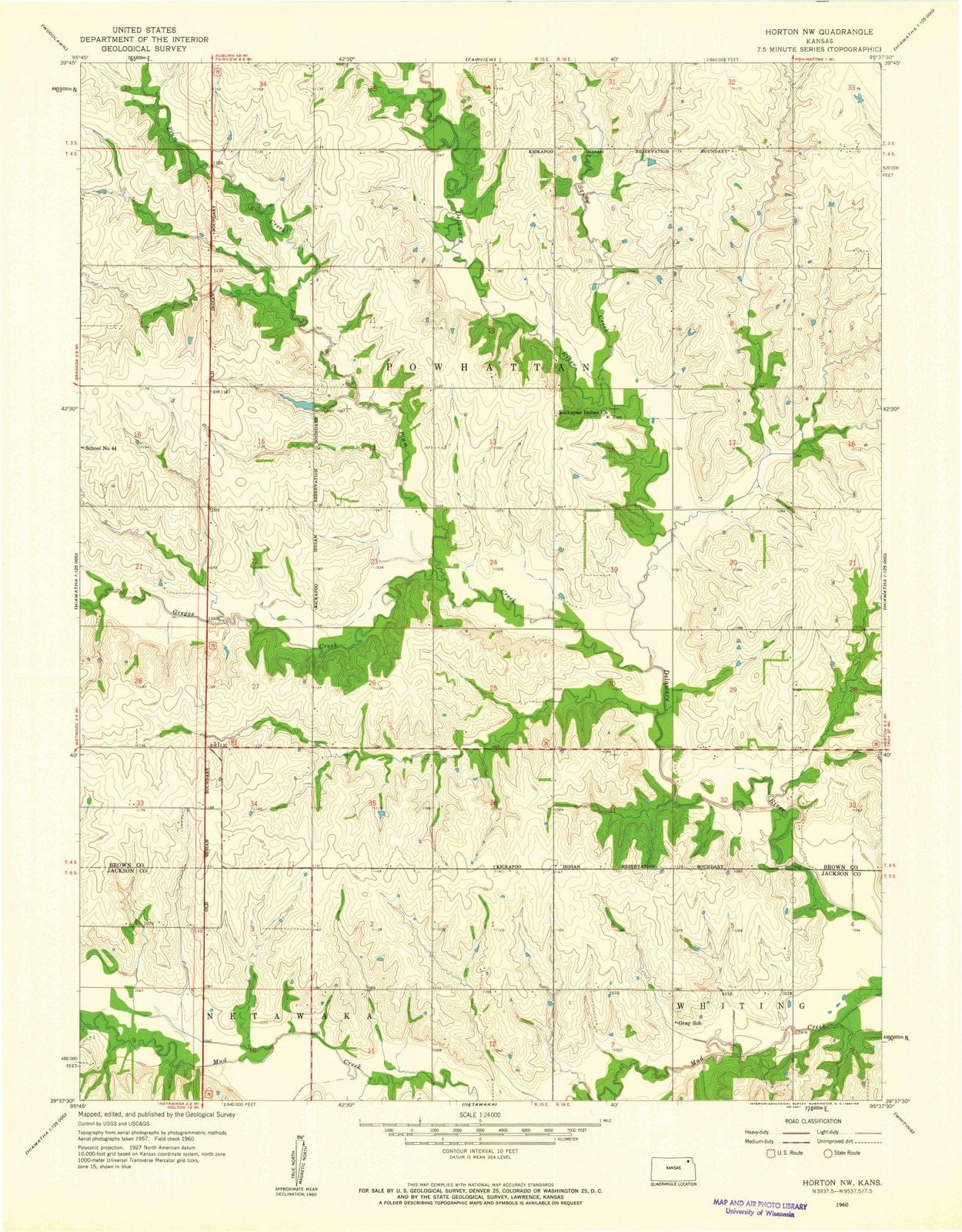 1960 Horton, KS - Kansas - USGS Topographic Map