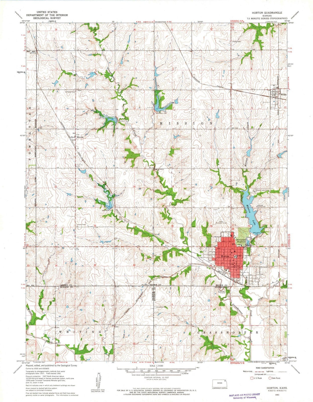 1961 Horton, KS - Kansas - USGS Topographic Map