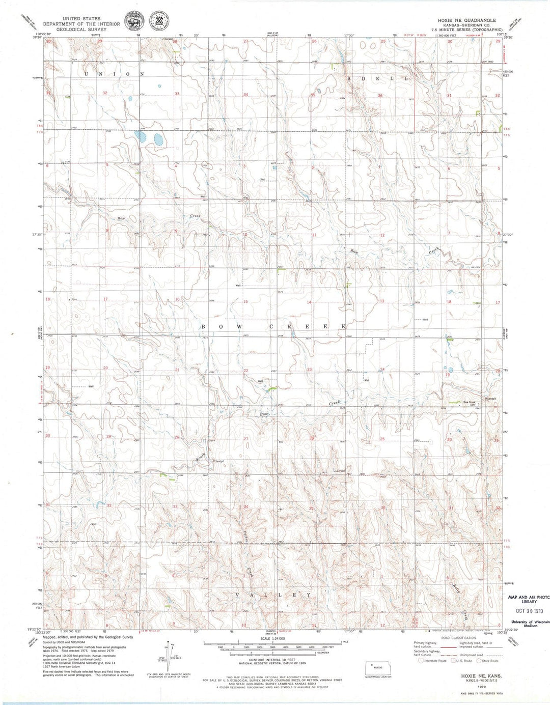 1979 Hoxie, KS - Kansas - USGS Topographic Map