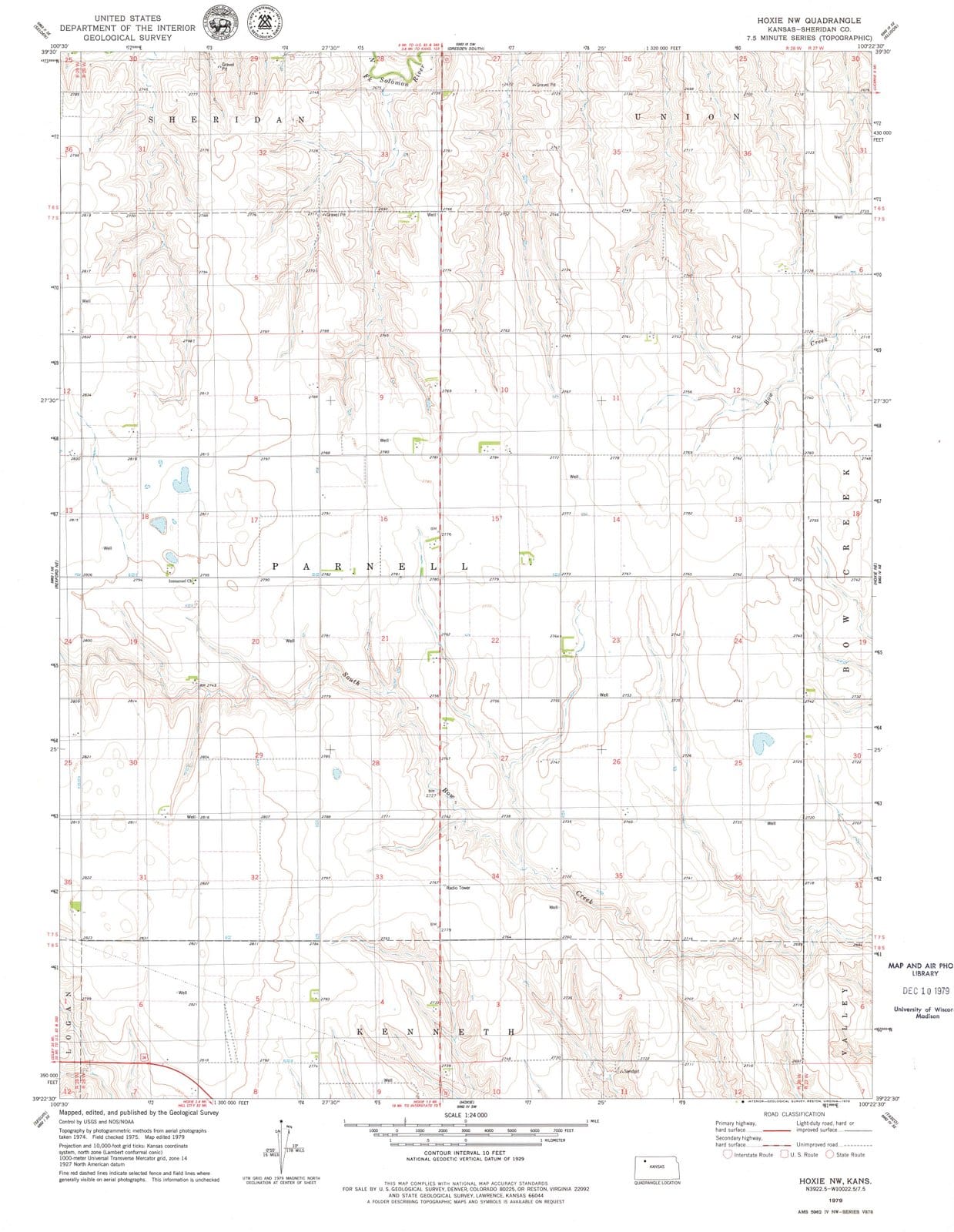 1979 Hoxie, KS - Kansas - USGS Topographic Map v2