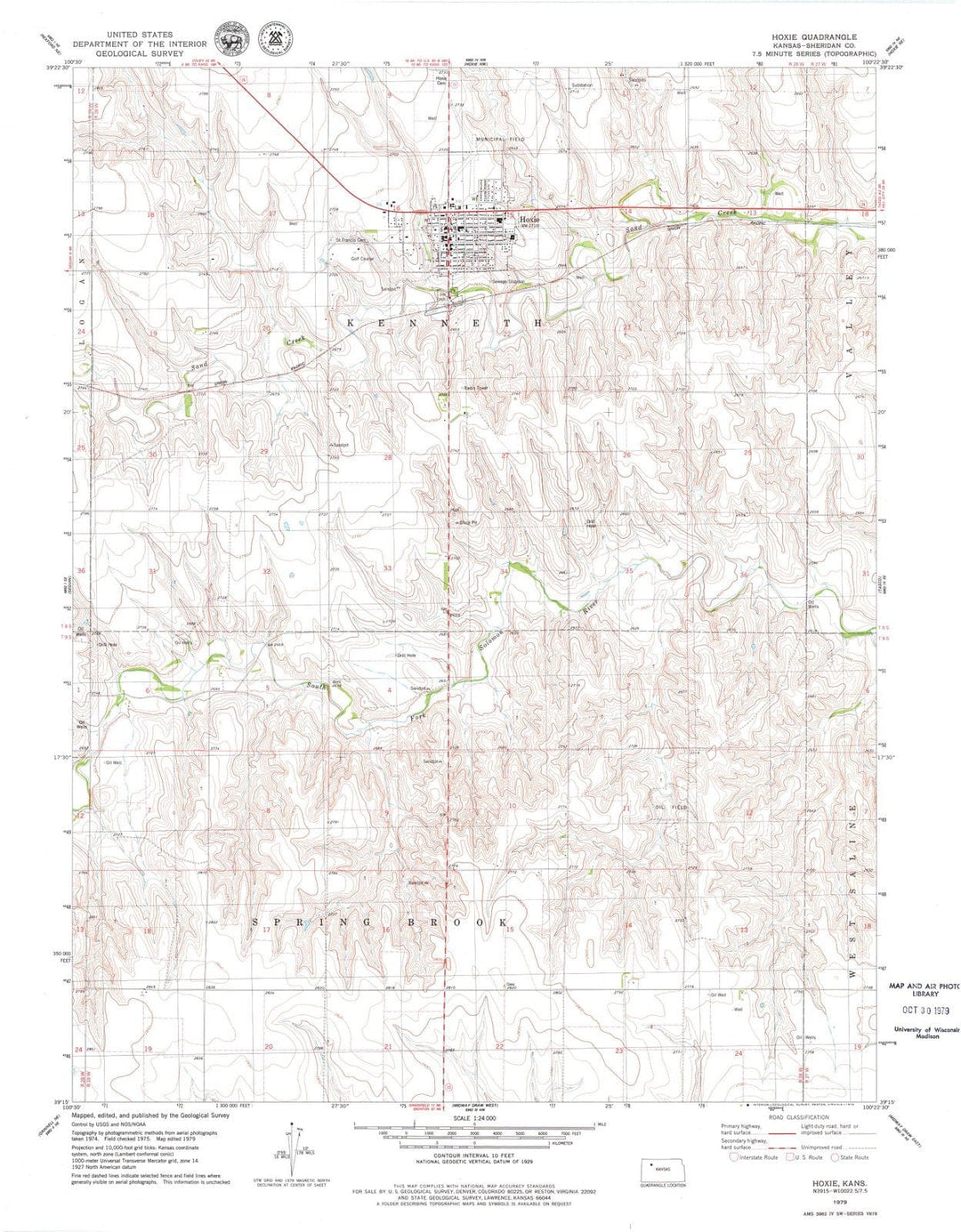 1979 Hoxie, KS - Kansas - USGS Topographic Map v3