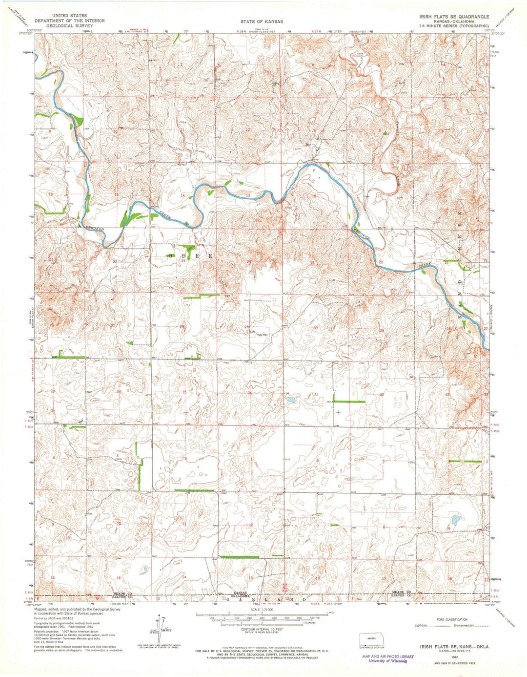 1962 Irish Flats, KS - Kansas - USGS Topographic Map v2