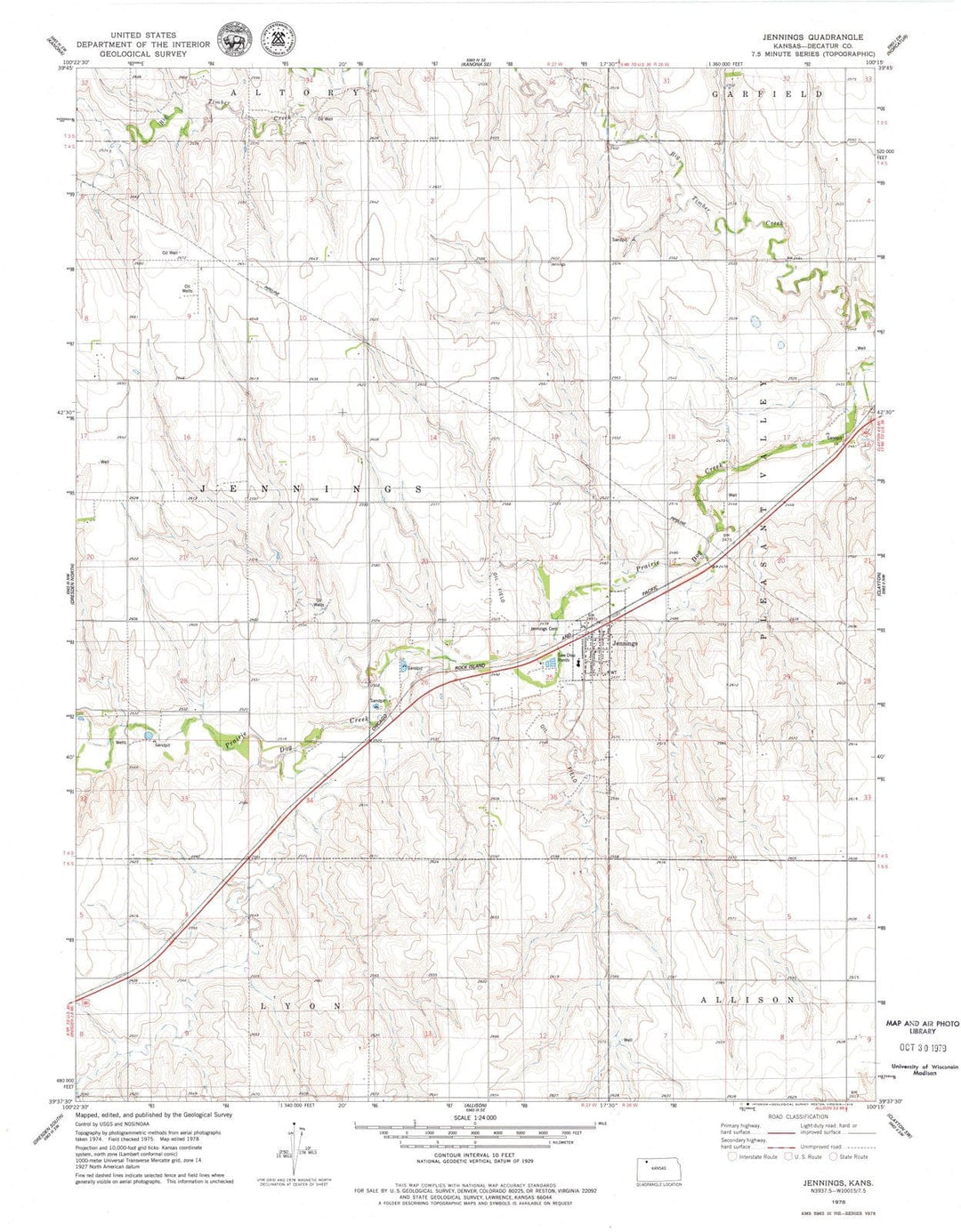 1978 Jennings, KS - Kansas - USGS Topographic Map