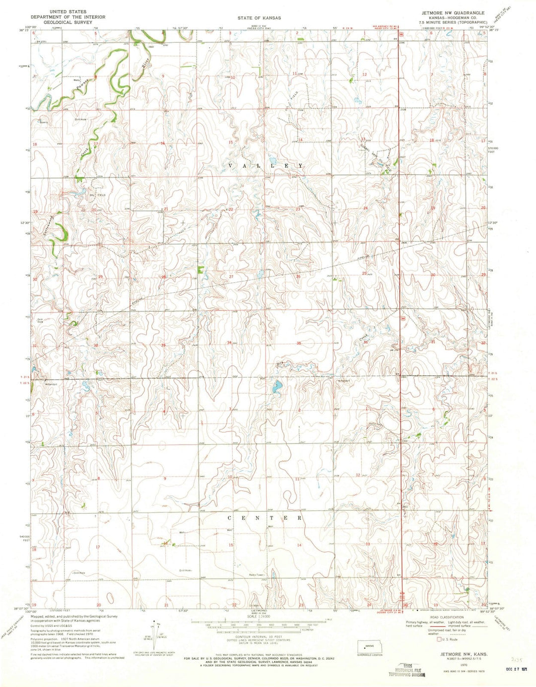 1970 Jetmore, KS - Kansas - USGS Topographic Map v2