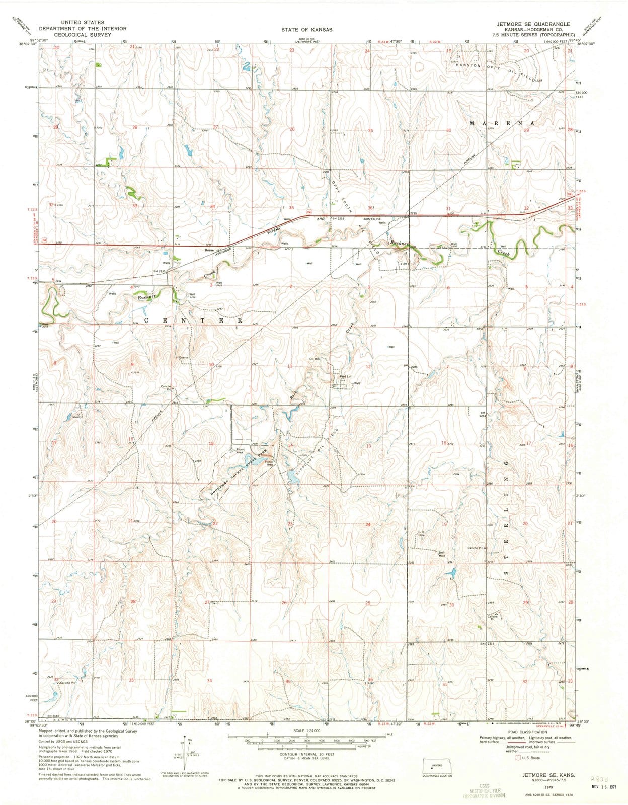 1970 Jetmore, KS - Kansas - USGS Topographic Map v3