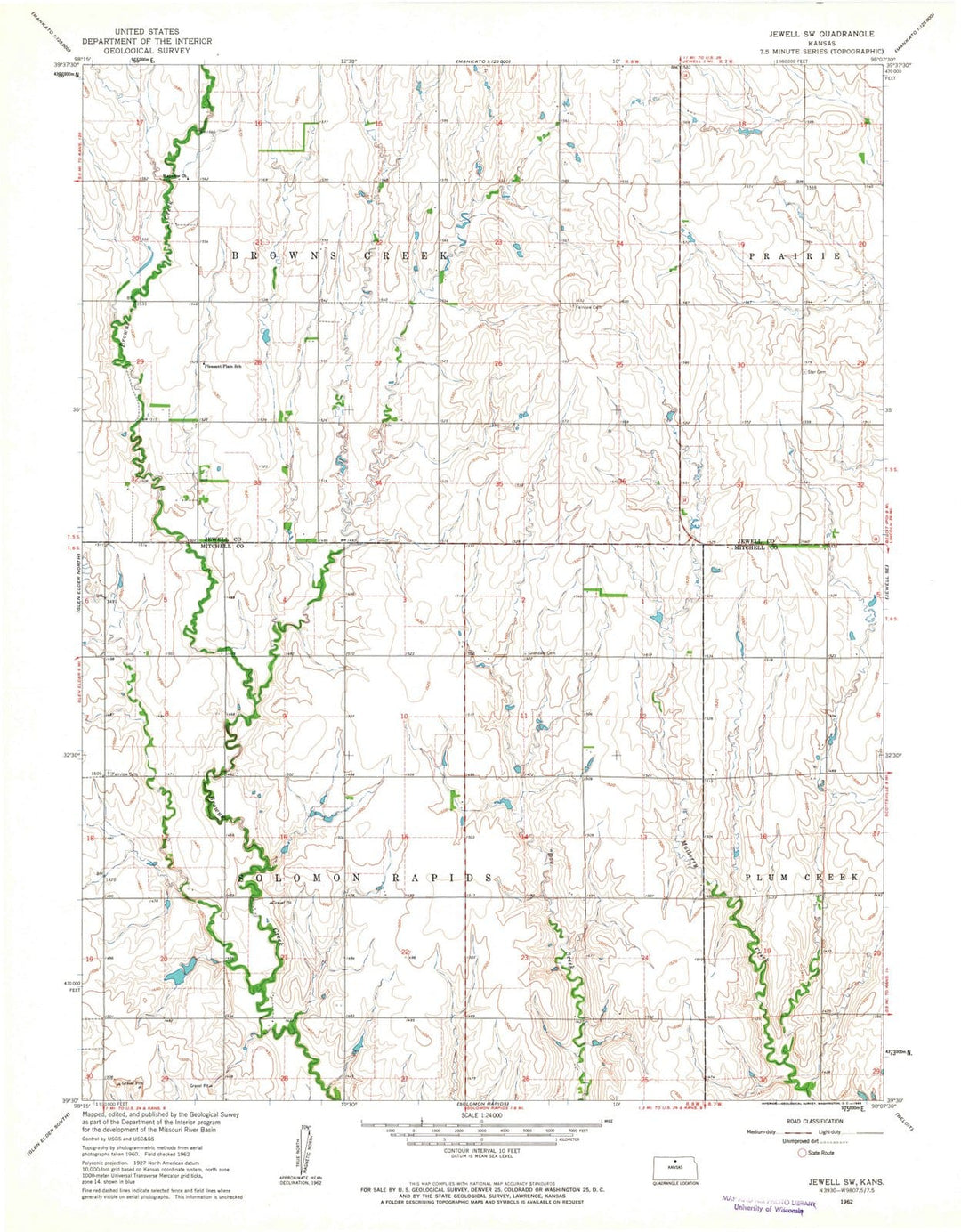 1962 Jewell, KS - Kansas - USGS Topographic Map v2