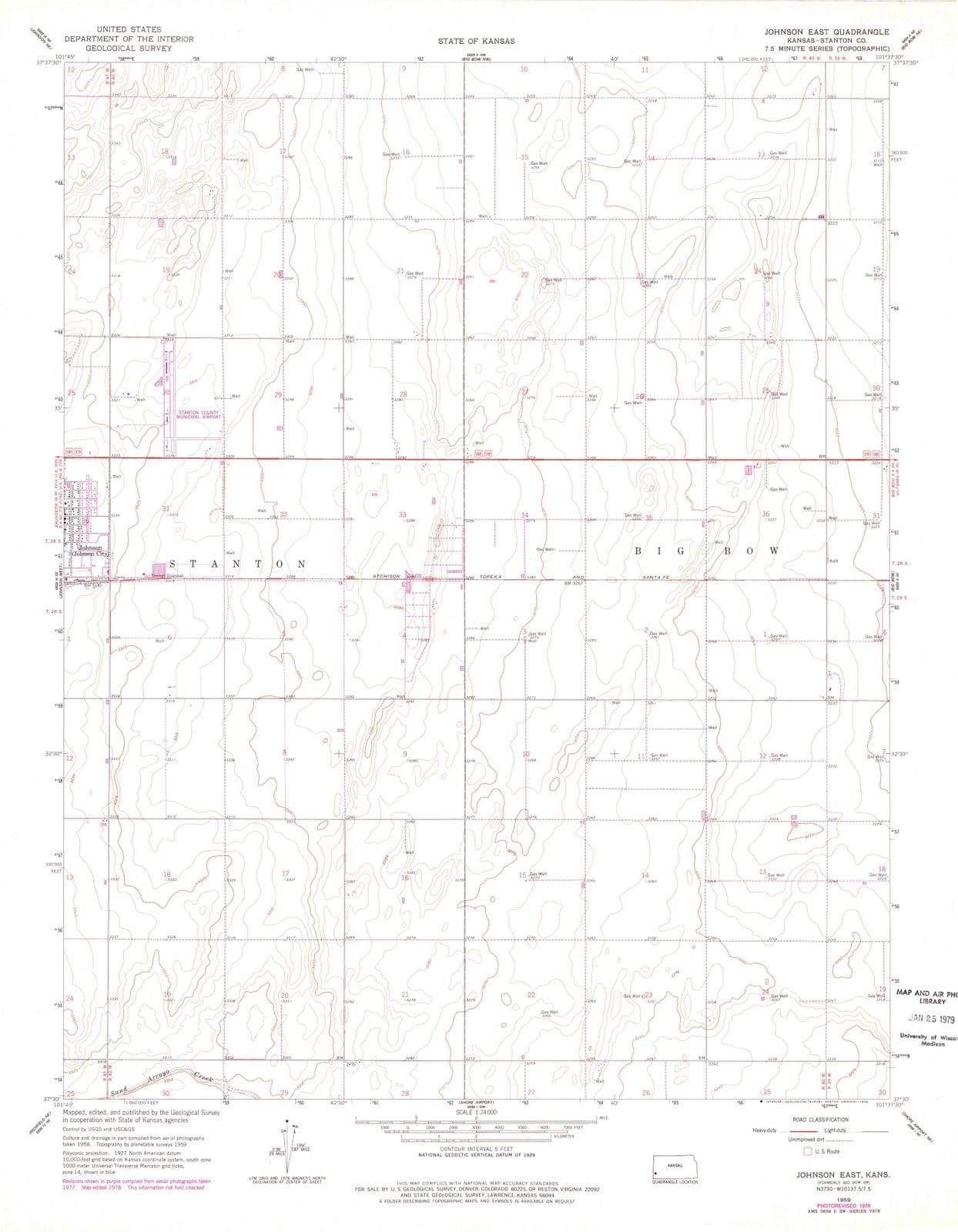 1959 Johnson East, KS - Kansas - USGS Topographic Map