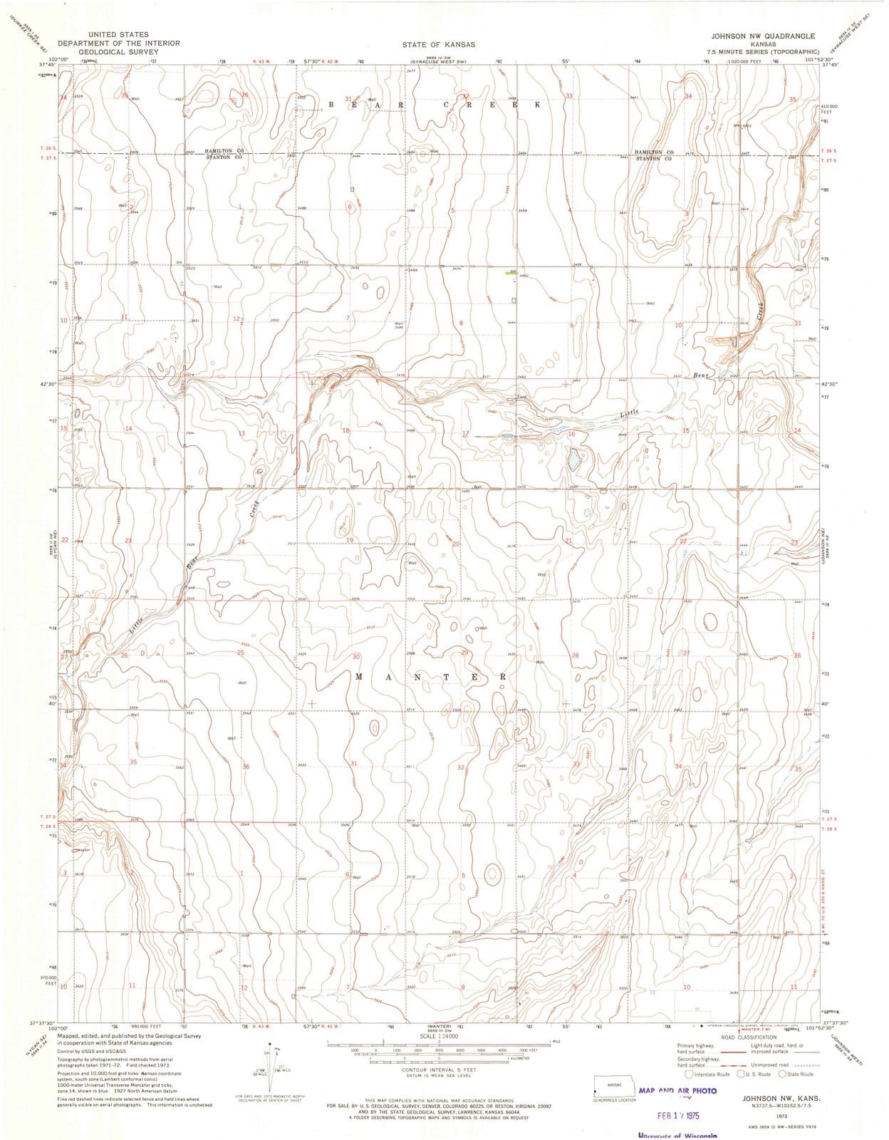 1973 Johnson, KS - Kansas - USGS Topographic Map v2