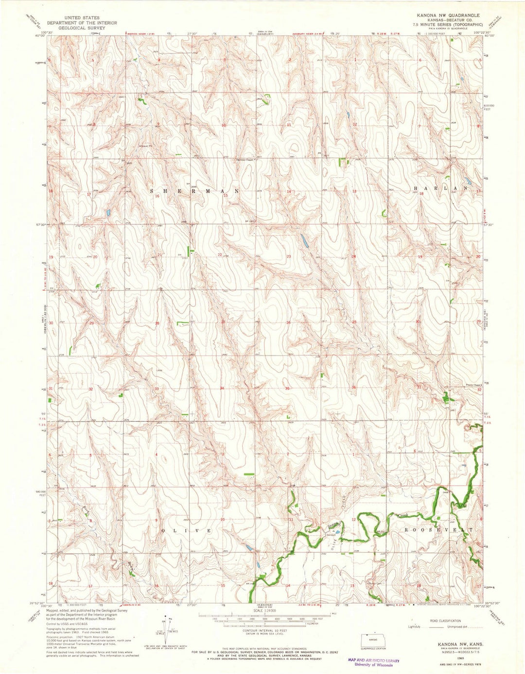 1965 Kanona, KS - Kansas - USGS Topographic Map v2