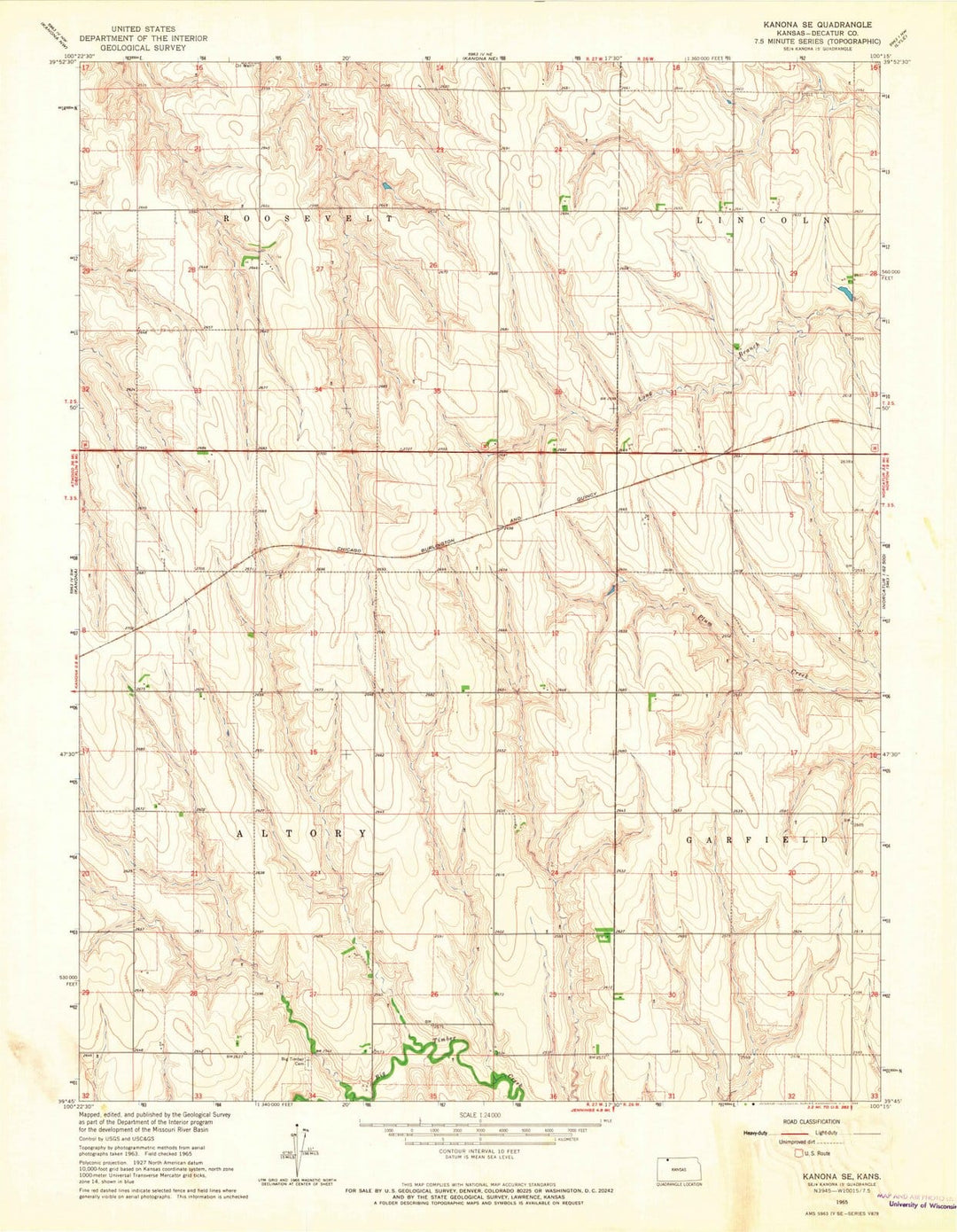 1965 Kanona, KS - Kansas - USGS Topographic Map v3