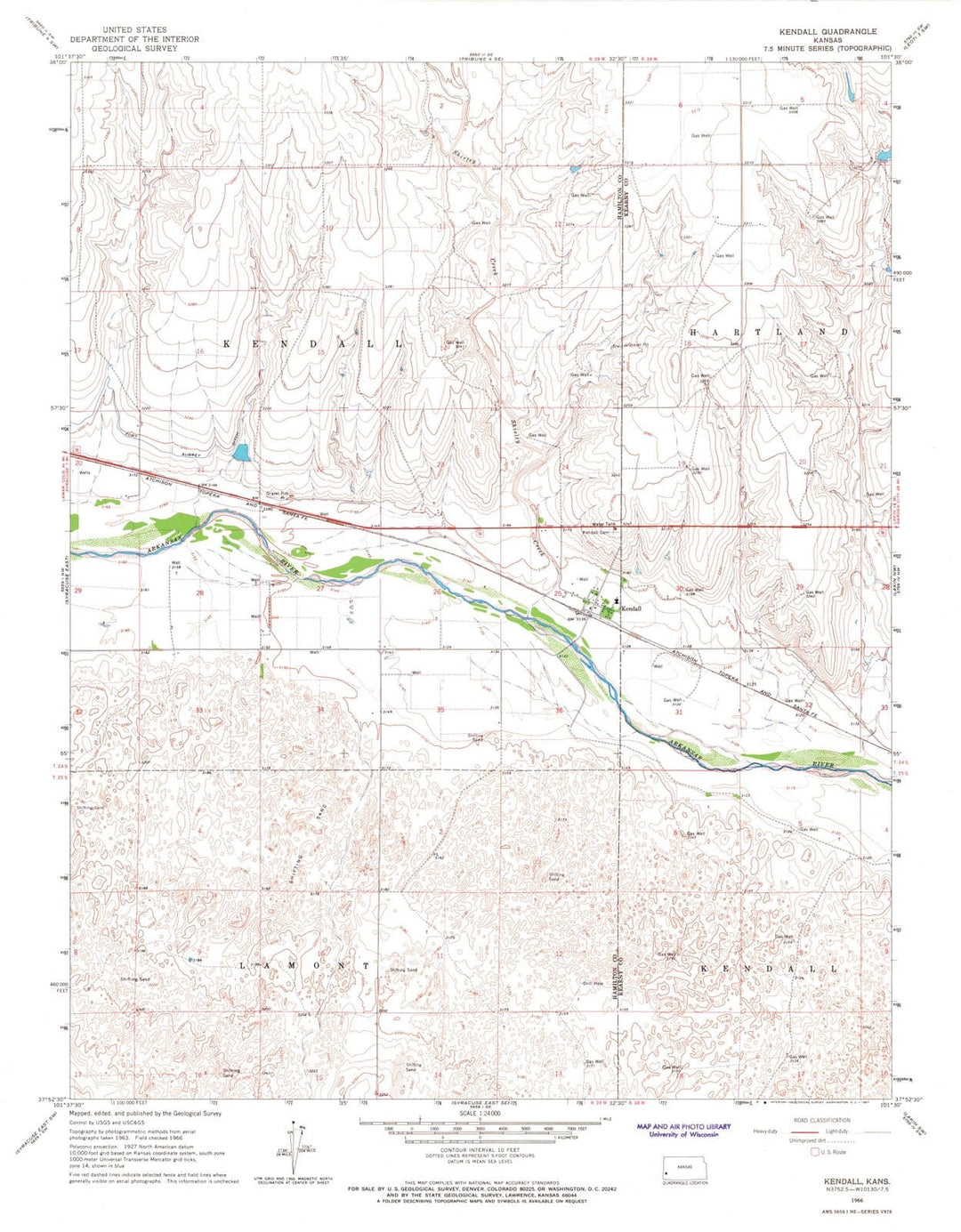 1966 Kendall, KS - Kansas - USGS Topographic Map