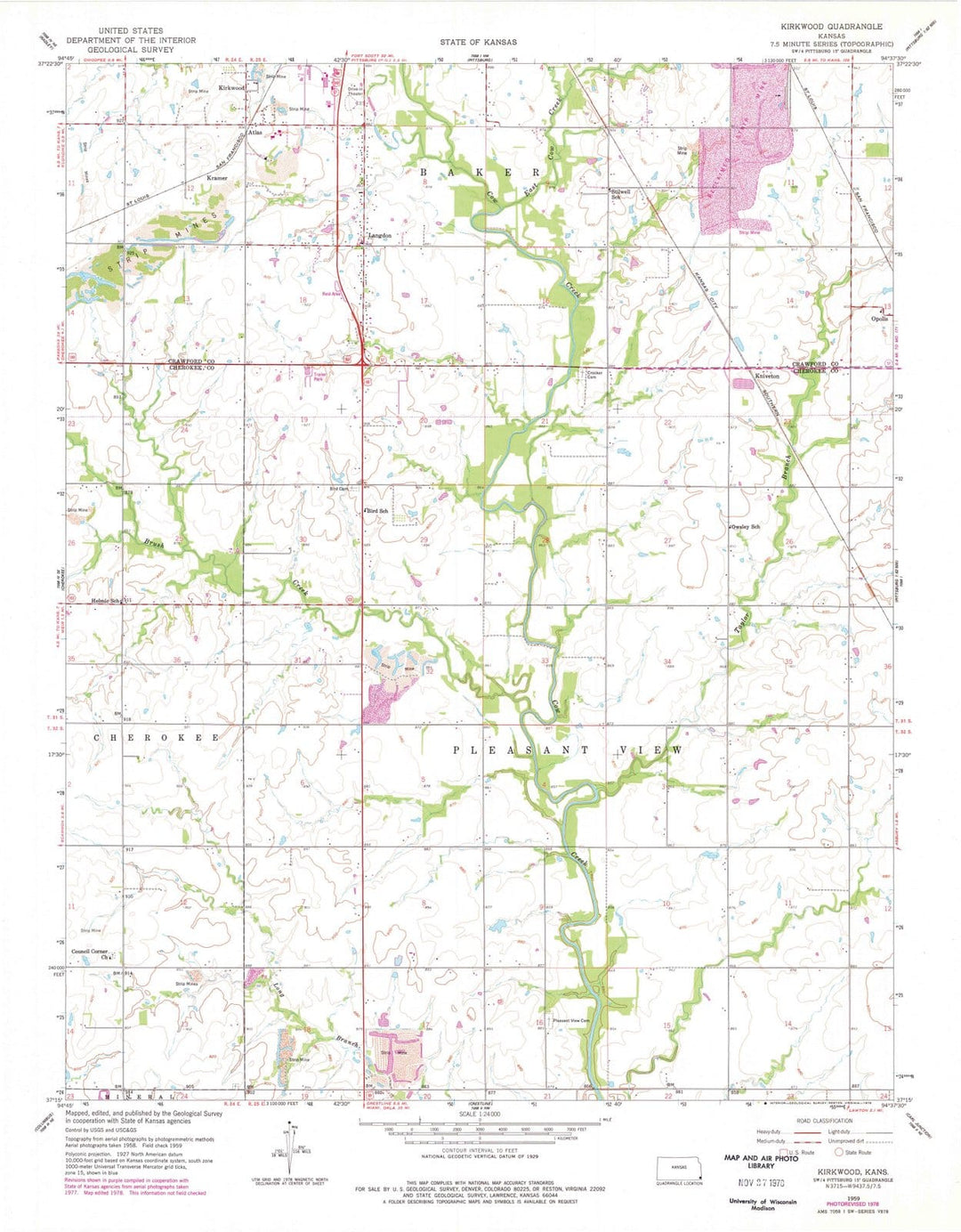 1959 Kirkwood, KS - Kansas - USGS Topographic Map