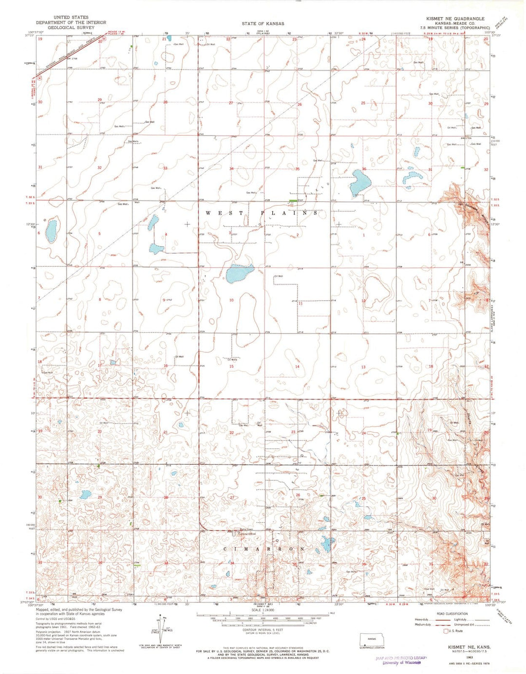 1963 Kismet, KS - Kansas - USGS Topographic Map