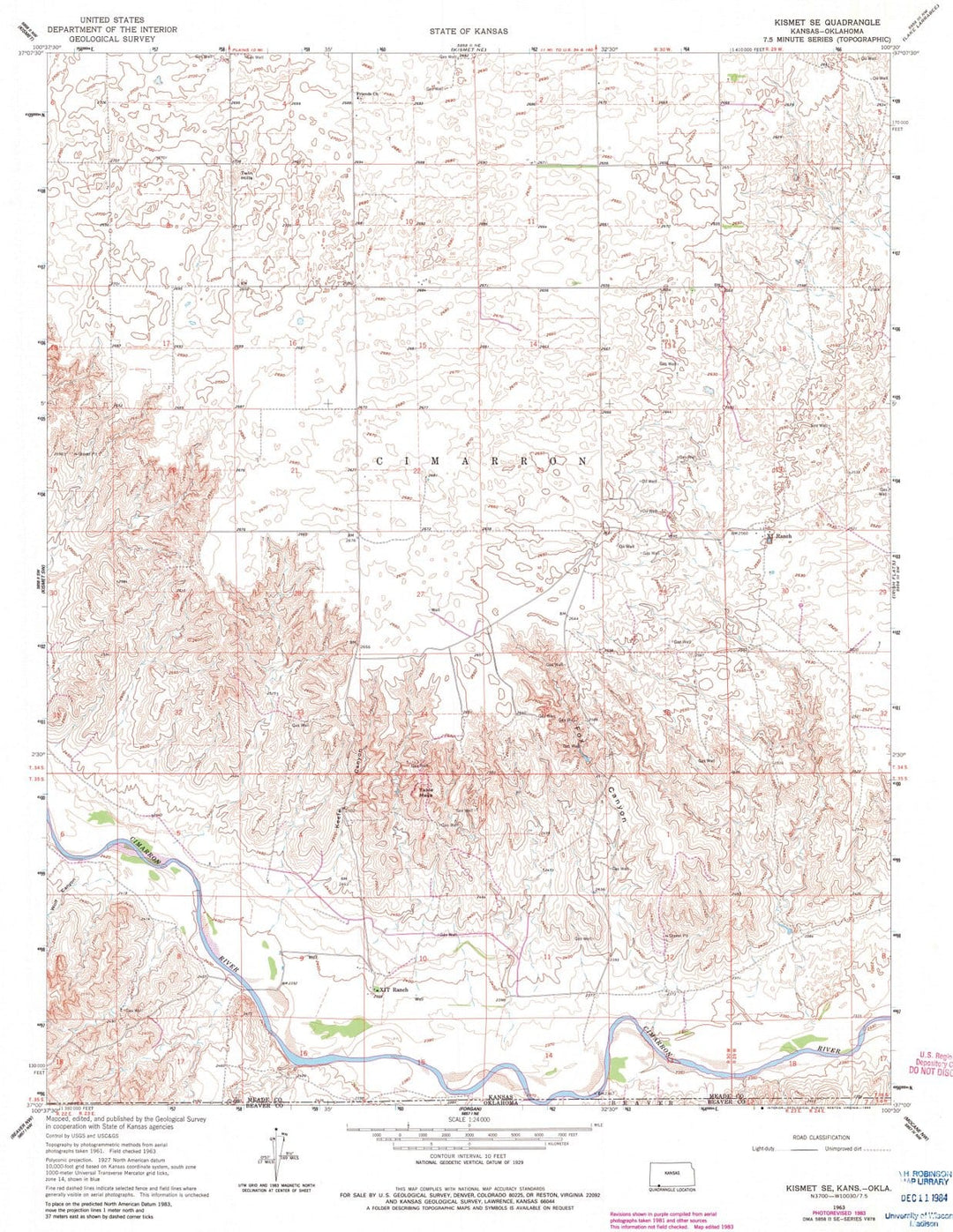 1963 Kismet, KS - Kansas - USGS Topographic Map v2