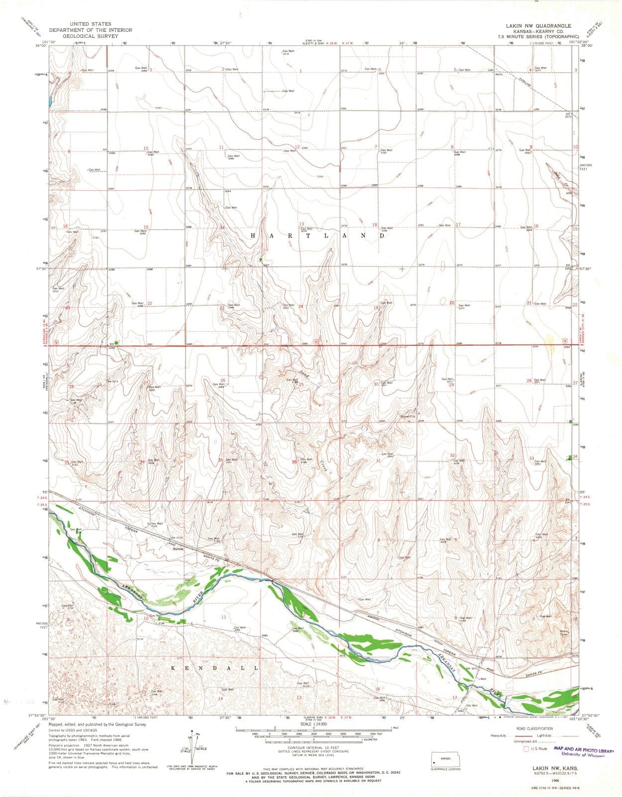 1966 Lakin, KS - Kansas - USGS Topographic Map