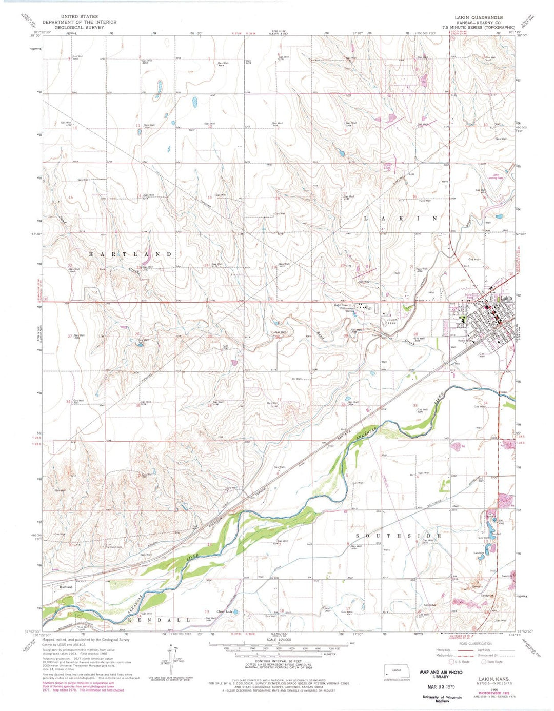 1966 Lakin, KS - Kansas - USGS Topographic Map v3