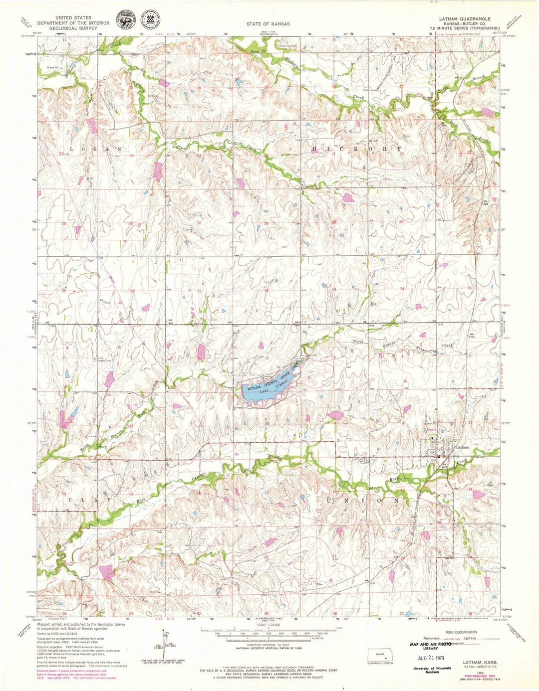 1964 Latham, KS - Kansas - USGS Topographic Map v2