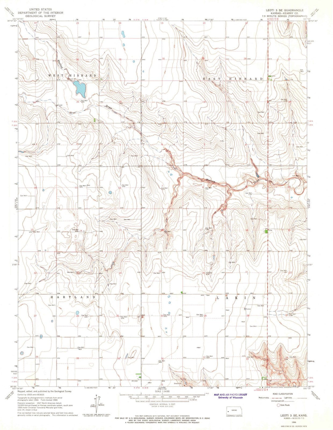 1966 Leoti 3, KS - Kansas - USGS Topographic Map